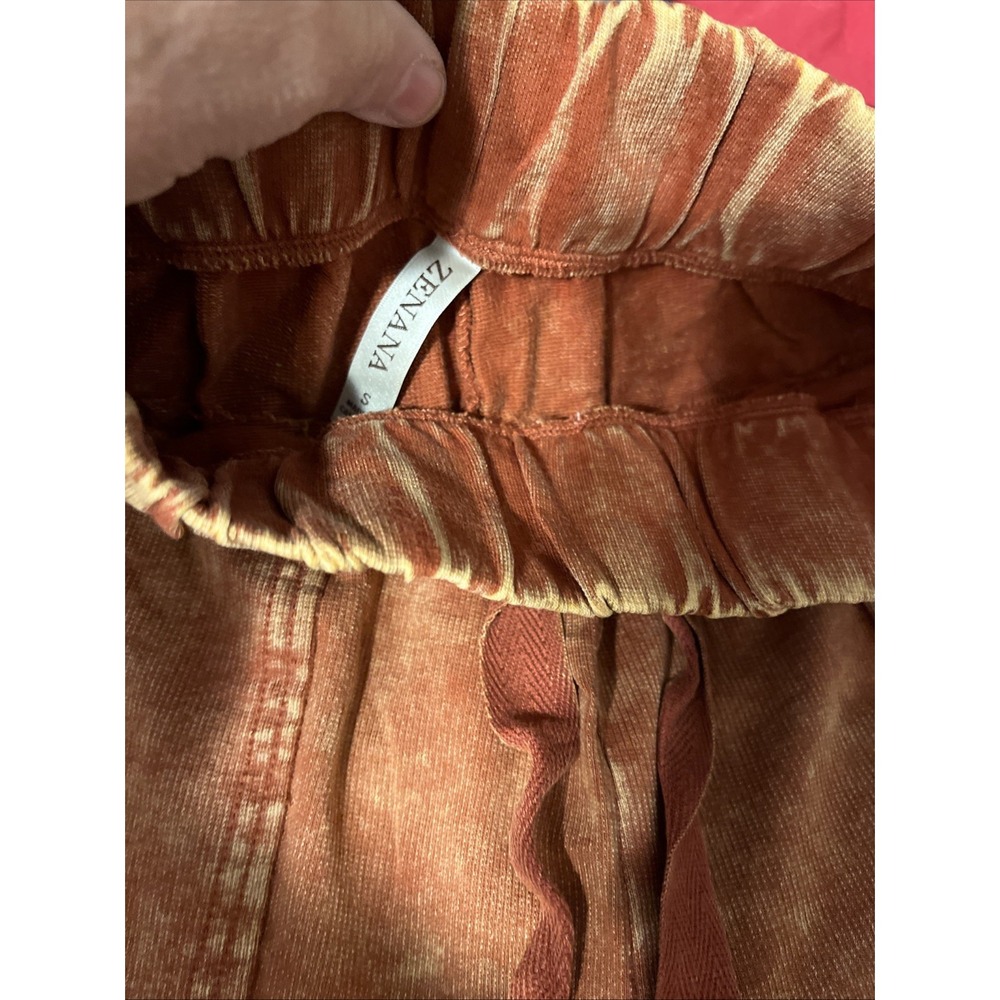 Zenana Farrah Palazzo Crop Pants Size S Orangish Rust - Picture 3 of 6